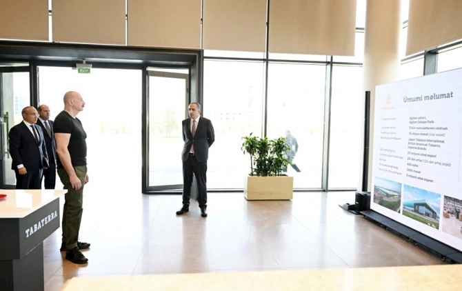 Prezident Ağdamda yeni müəssisəsənin açılışında iştirak etdi — FOTOLAR