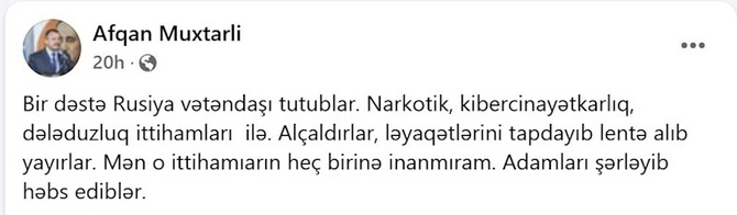 Əfqan Muxtarlının təxribatçı çağırışının Rusiyanın nüfuzlu media orqanlarında tirajlanma səbəbləri