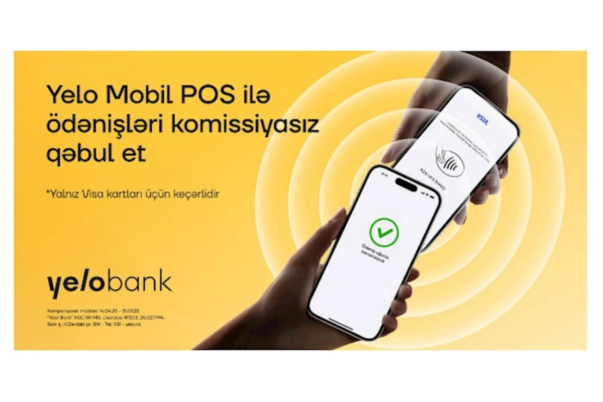 Yelo Mobil POS ilə Visa ödənişlərinə 0% komissiya!