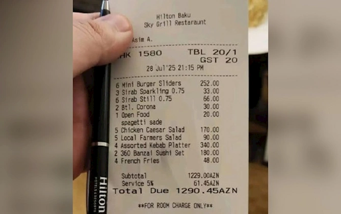 “Hilton Baku”dakı qiymətlər turistləri şoka saldı