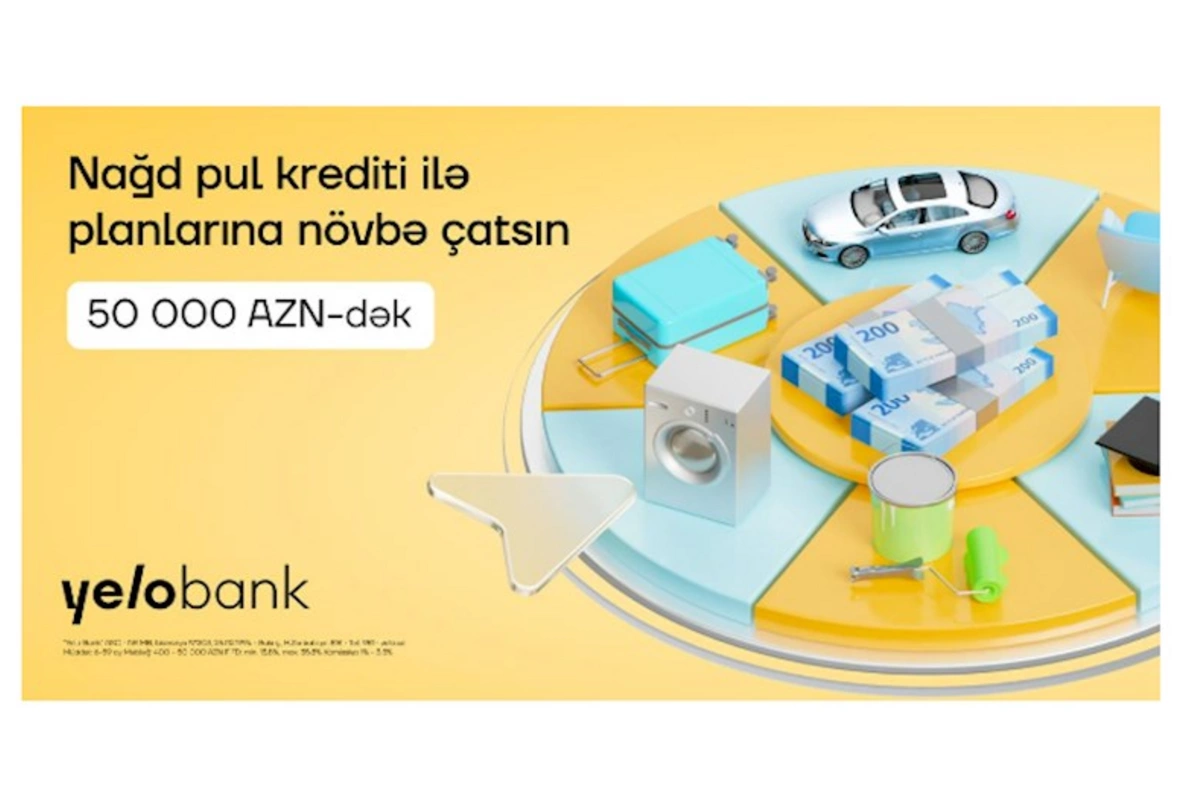 Yelo Bank-dan 50 000 AZN-dək krediti sərfəli və sürətli əldə et