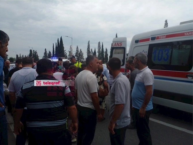 Mingəçevirdə yolda təmizlik işləri aparan qadını avtobus vurdu — FOTOLAR
