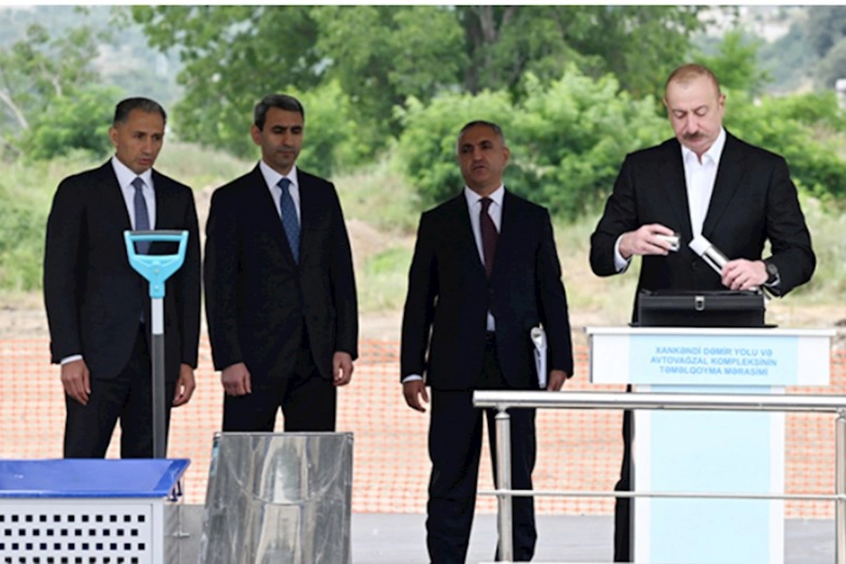 Xankəndi Dəmir Yolu və Avtovağzal Kompleksinin təməli qoyuldu — FOTOLAR