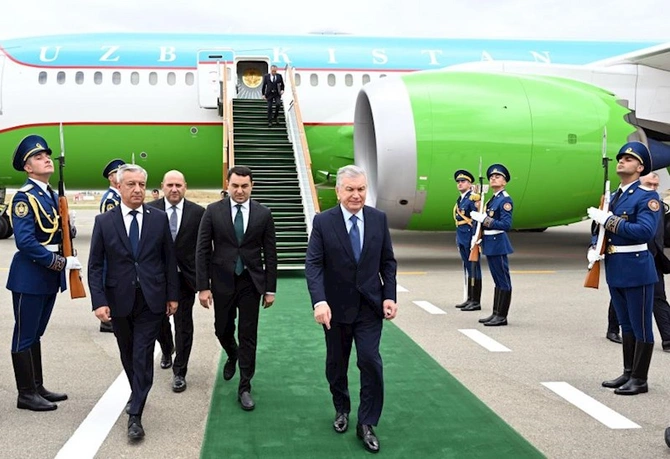 Şavkat Mirziyoyev Füzuli rayonuna səfərə yollandı — FOTOLAR