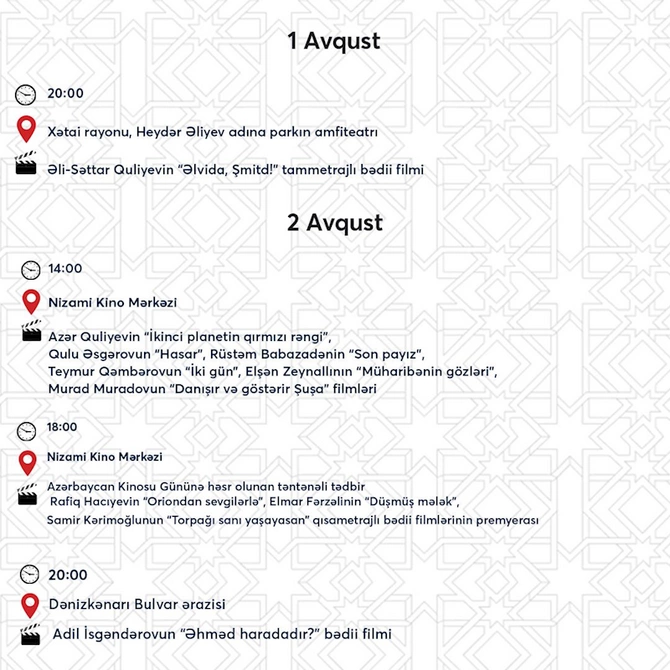 Azərbaycan Kinosu Günü silsilə tədbirlərlə qeyd olunacaq