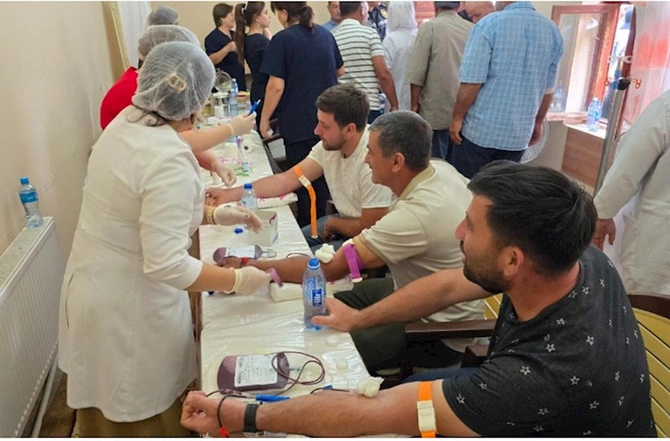 Salyanda Aşura günü ilə əlaqədar könüllü qanvermə aksiyası — FOTOLAR