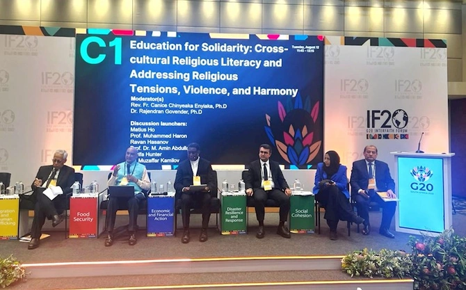 Azərbaycan nümayəndə heyəti G20 Dinlərarası Dialoq Forumunda iştirak edir — FOTOLAR