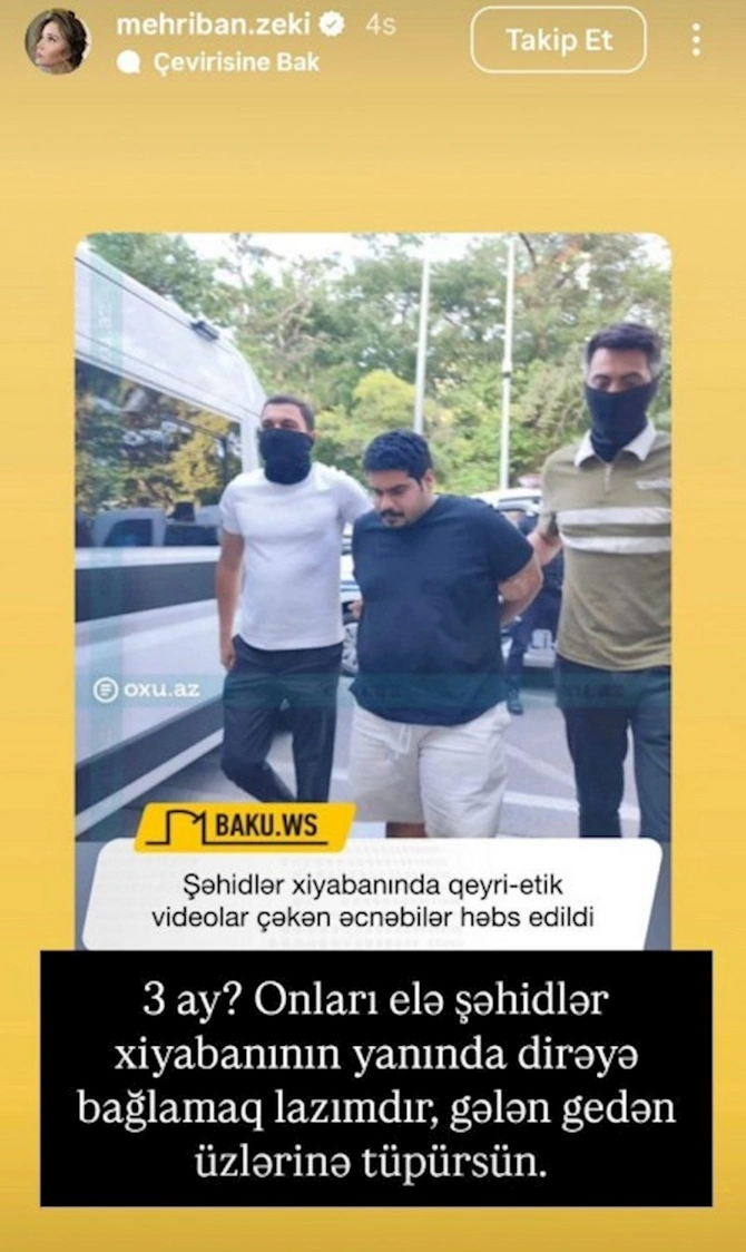Onları Şəhidlər xiyabanında dirəyə bağlamaq lazımdır Onları Şəhidlər xiyabanında dirəyə bağlamaq lazımdır