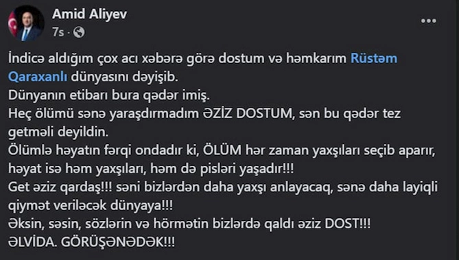 Tanınmış jurnalist vəfat etdi — FOTO