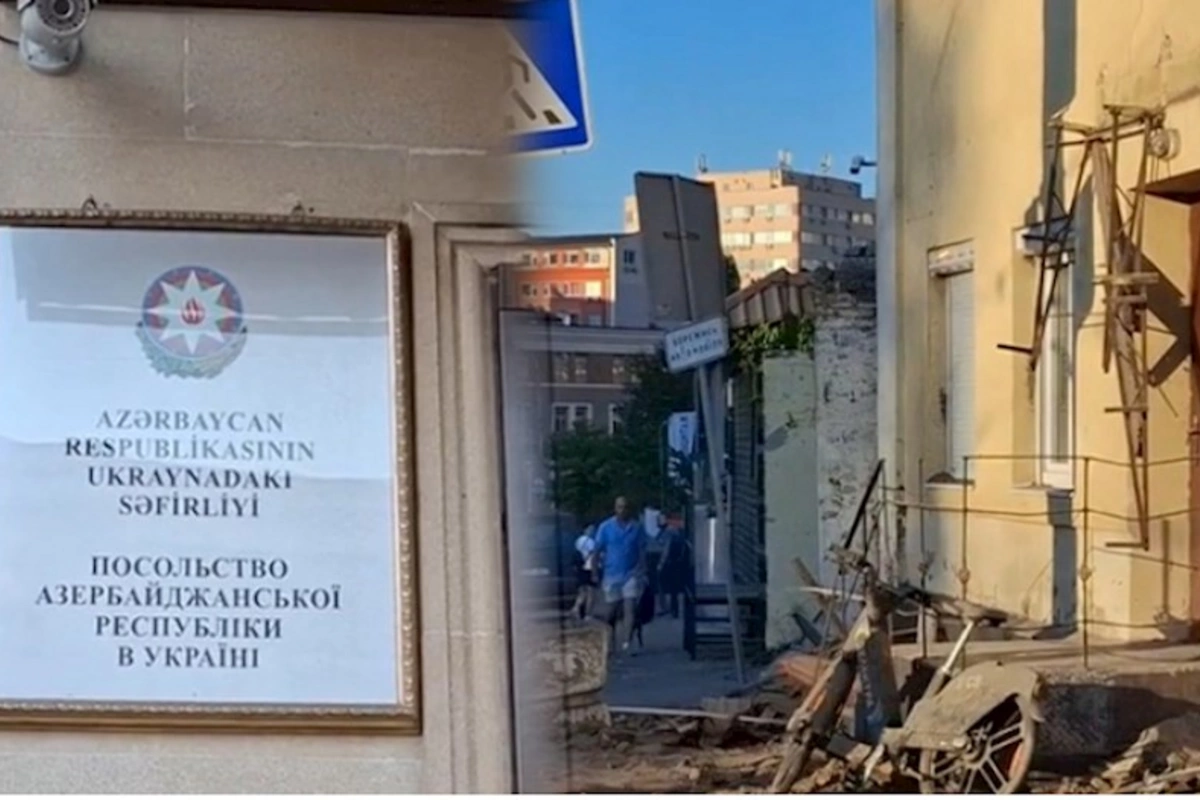 Raketin zərər vurduğu səfirliyimizin görüntüləri — VİDEO