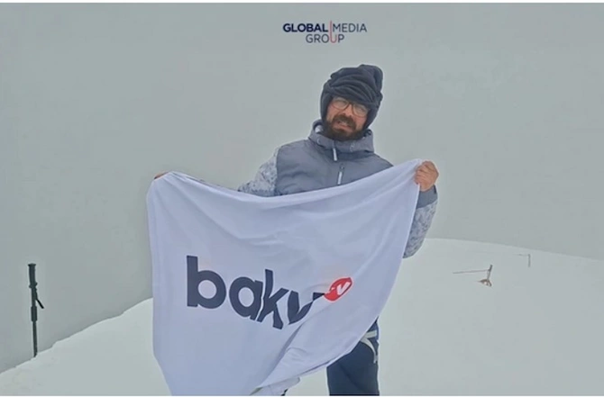 Baku TV-nin əməkdaşı Avropanın ən uca nöqtəsinə qalxıb — FOTOLAR