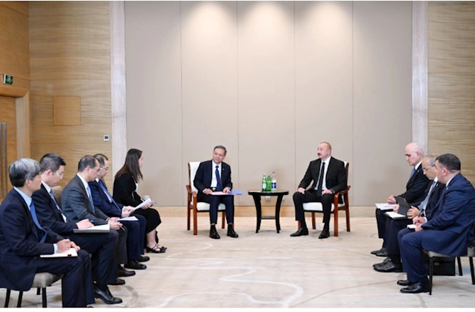 İlham Əliyev Ni Cen ilə görüşüb — FOTOLAR İlham Əliyev Ni Cen ilə görüşüb — FOTOLAR