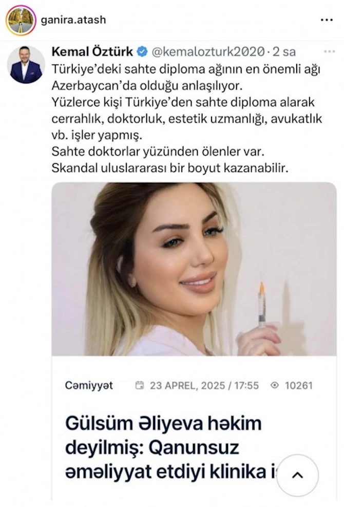 Saxta diplom qalmaqalı Türkiyə mediasında