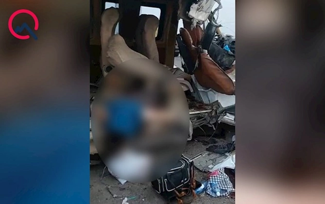 7 nəfərin öldüyü qəzadan görüntülər