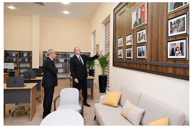 İlham Əliyev Yazıçılar Birliyinin Yaradıcılıq Evinin açılışında — FOTOLAR