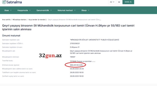 “Şeytanın rəqəmi” 666 min manatlıq təmir layihəsində — FOTO “Şeytanın rəqəmi” 666 min manatlıq təmir layihəsində — FOTO