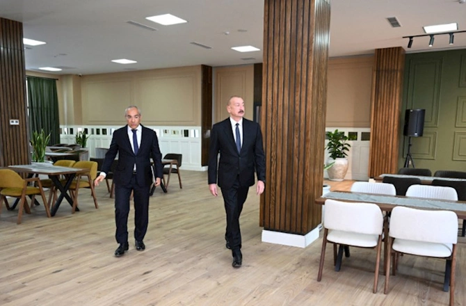 İlham Əliyev Yazıçılar Birliyinin Yaradıcılıq Evinin açılışında — FOTOLAR