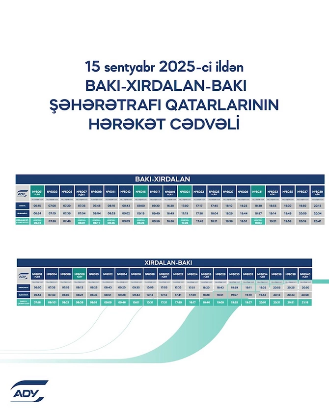 Abşeron dairəvi dəmir yolu üzrə qatarların yeni hərəkət cədvəli açıqlandı — FOTOLAR Abşeron dairəvi dəmir yolu üzrə qatarların yeni hərəkət cədvəli açıqlandı — FOTOLAR
