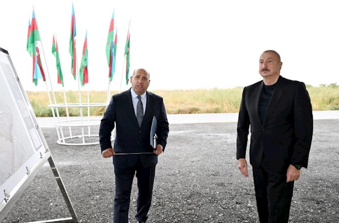 İlham Əliyev Qaraxanbəyli kəndinin təməlini qoyub — FOTOLAR