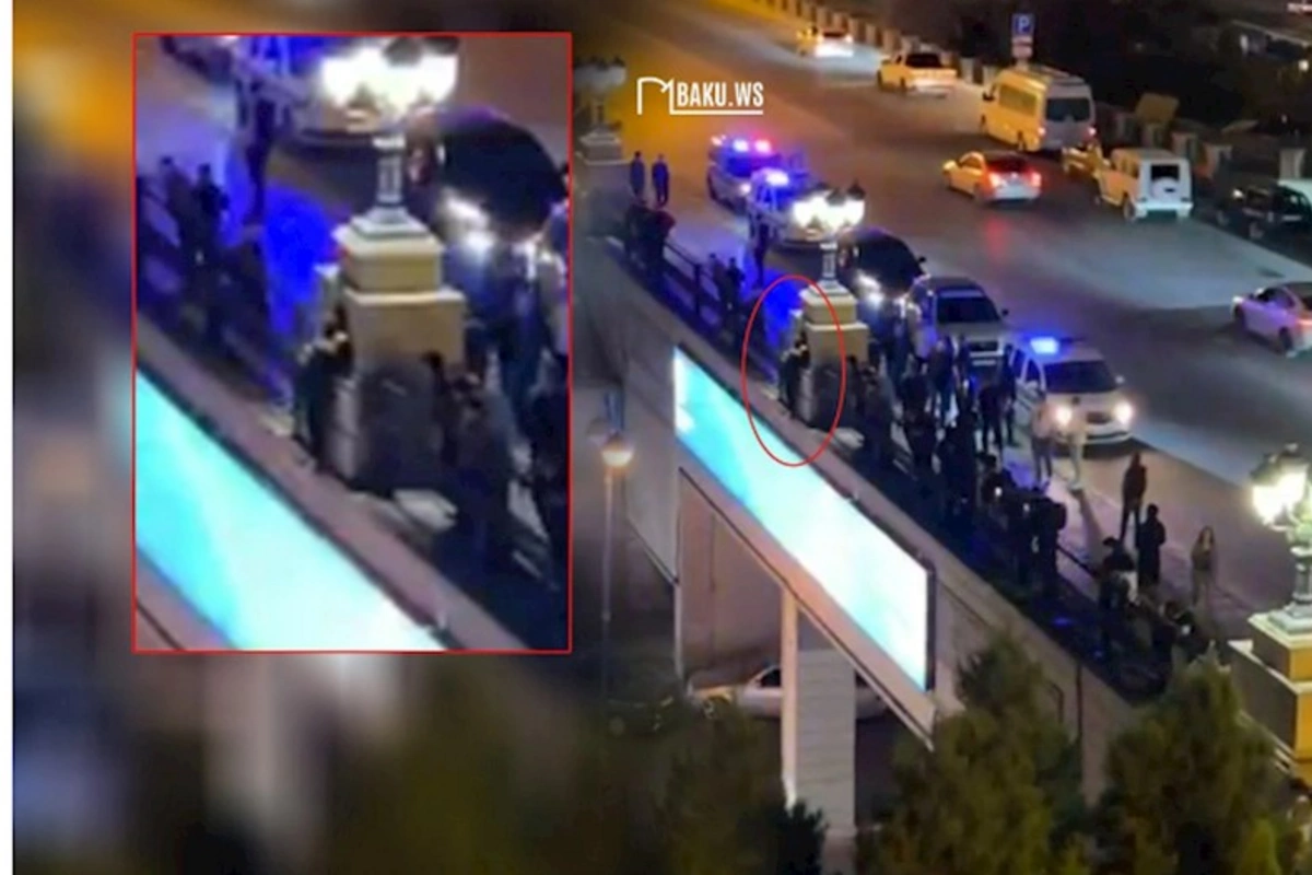 Bakıda intihar etmək istəyən şəxsi polislər fikrindən yayındırdı — VİDEO