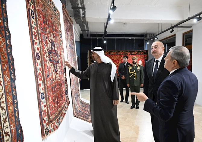 Azərbaycanın və Birləşmiş Ərəb Əmirliklərinin prezidentləri Milli Xalça Muzeyinin Şuşa filialında olublar — FOTOLAR