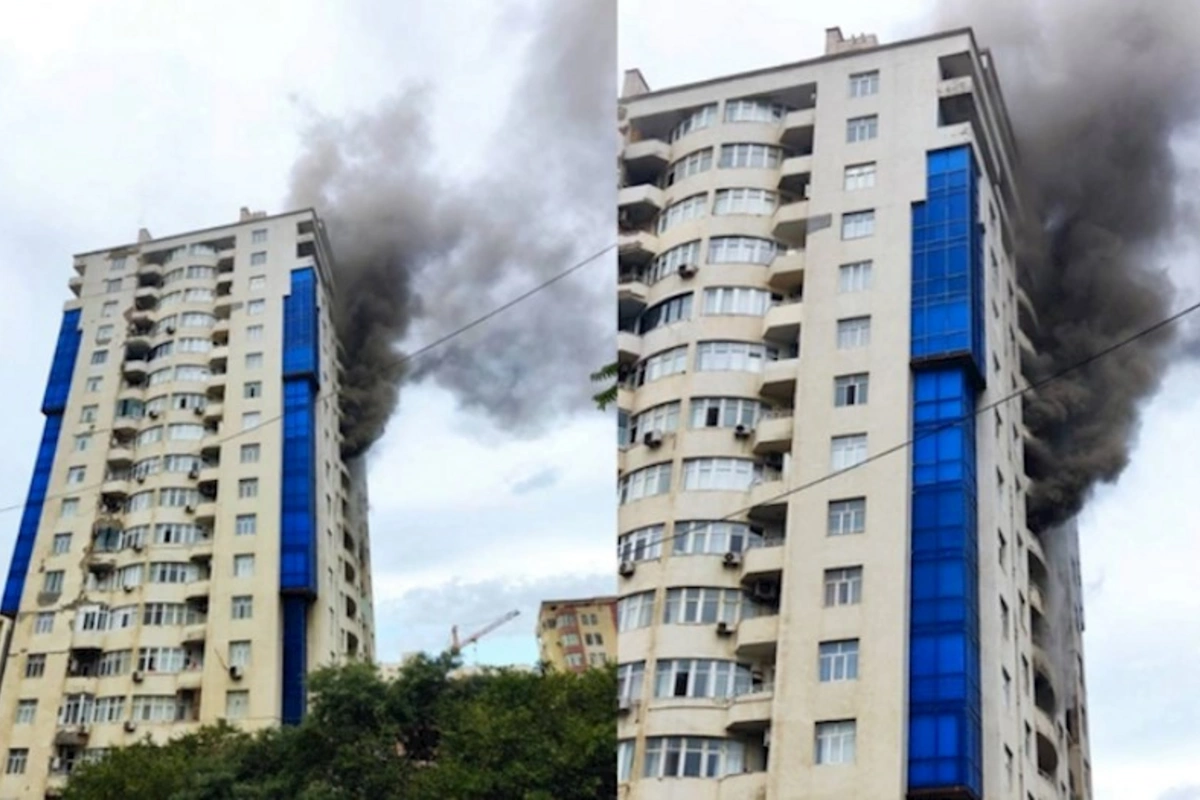 Bakıda çoxmərtəbəli binada yanğın məhdudlaşdırılıb — YENİLƏNİB