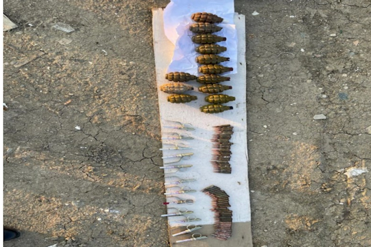 Masazırda 13 ədəd F-1 əl qumbarası AŞKARLANDI — FOTOLAR