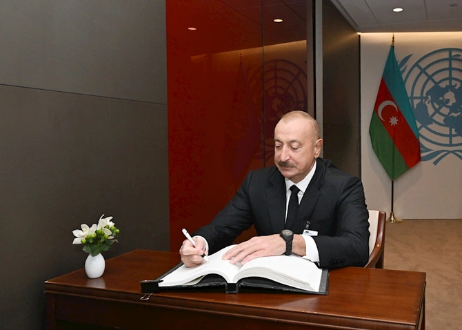 Azərbaycan Prezidenti BMT Baş katibi ilə görüşüb — FOTOLAR (YENİLƏNİB)