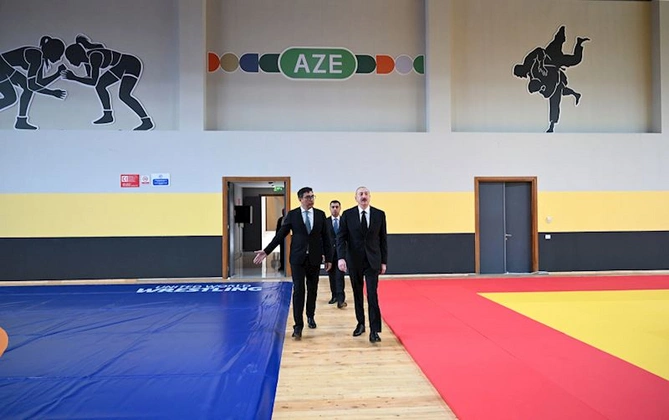 İlham Əliyev Yevlax Olimpiya İdman Kompleksinin açılışında iştirak etdi — FOTOLAR