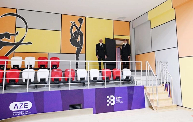 İlham Əliyev Yevlax Olimpiya İdman Kompleksinin açılışında iştirak etdi — FOTOLAR