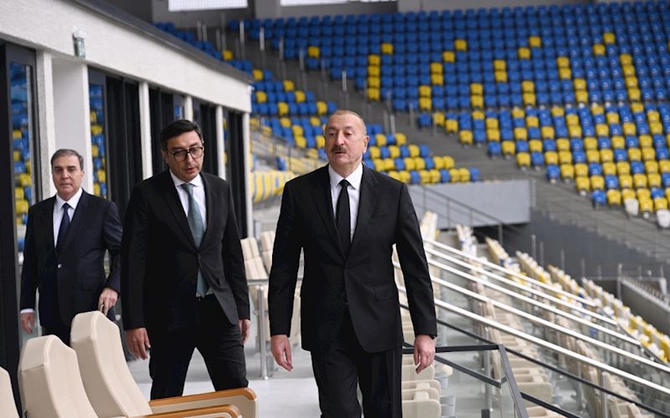 İlham Əliyev Gəncə şəhər stadionunun açılışında iştirak edib — FOTOLAR