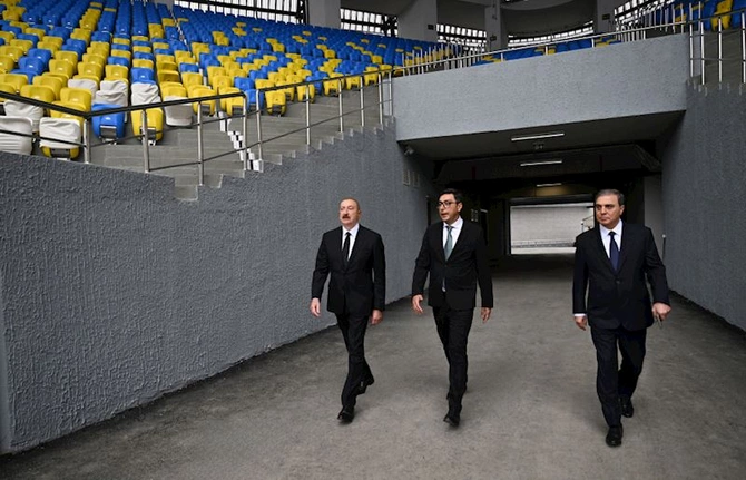 İlham Əliyev Gəncə şəhər stadionunun açılışında iştirak edib — FOTOLAR
