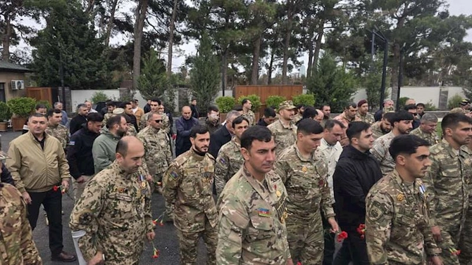 Xüsusi Təyinatlıların Qaziləri, Şəhid Ailələri və Veteranları İctimai Birliyi Şəhidlər Xiyabanını ziyarət edib — FOTOLAR