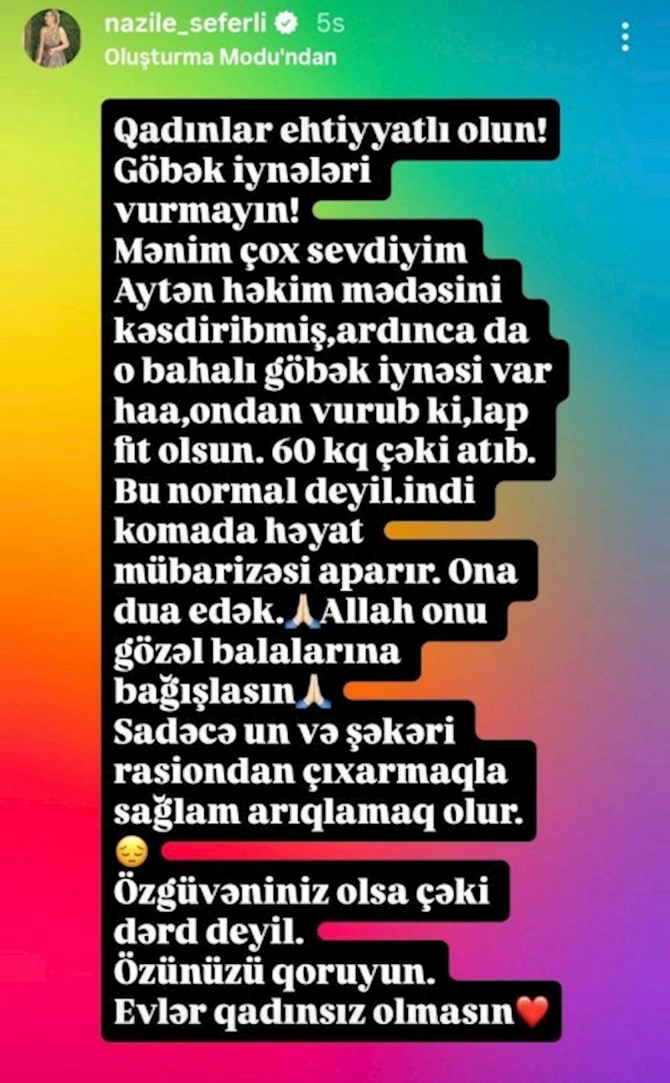 Xanımlar, ehtiyatlı olun, bu iynələri vurdurmayın Xanımlar, ehtiyatlı olun, bu iynələri vurdurmayın