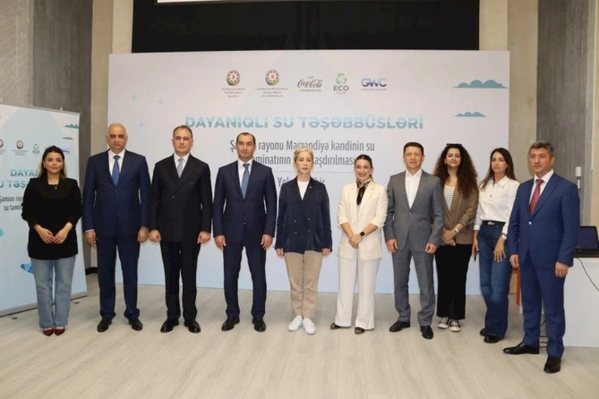 Şamaxının Mərzəndiyyə kəndində içməli su layihəsi həyata keçirilib — FOTOLAR