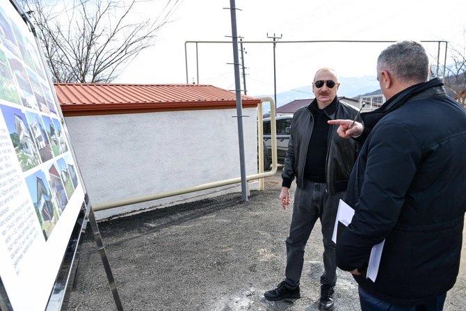 İlham Əliyev Ağdərənin Çapar kəndində görülmüş işlərlə tanış olub — FOTOLAR (YENİLƏNİB)