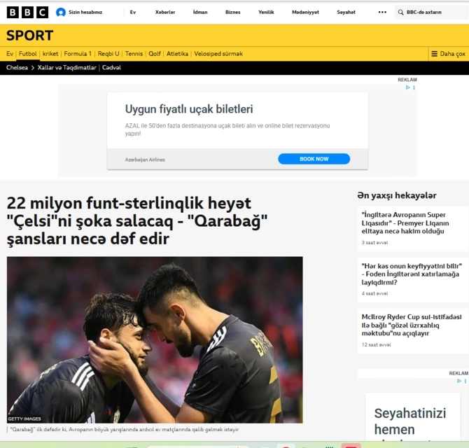 Qarabağ ingilislərə ŞOU GÖSTƏRDİ — Dünya bizdən DANIŞIR (FOTOLAR) Qarabağ ingilislərə ŞOU GÖSTƏRDİ — Dünya bizdən DANIŞIR (FOTOLAR)