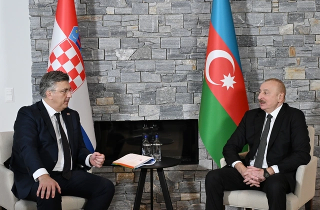 İlham Əliyev Davosda Xorvatiyanın baş naziri ilə görüşdü — FOTOLAR