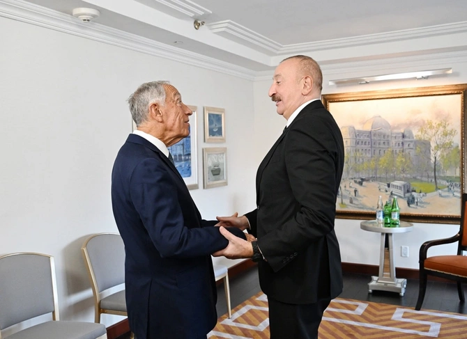 Azərbaycan Prezidenti İlham Əliyev Nyu-Yorkda Portuqaliya Prezidenti ilə görüşüb — FOTO (YENİLƏNİB)