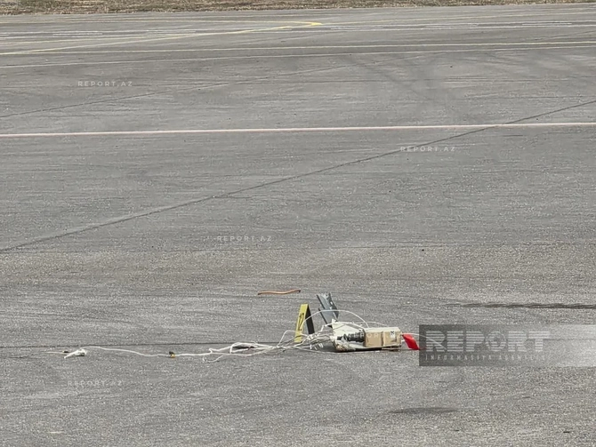 İranın dron hücumundan sonra Naxçıvan aeroportundan FOTOREPORTAJ