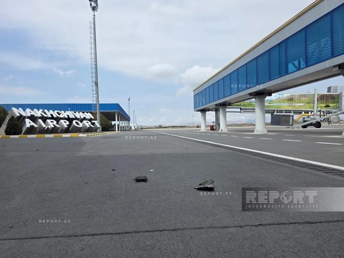 İranın dron hücumundan sonra Naxçıvan aeroportundan FOTOREPORTAJ