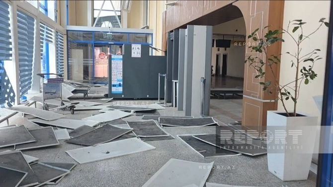 İranın dron hücumundan sonra Naxçıvan aeroportundan FOTOREPORTAJ