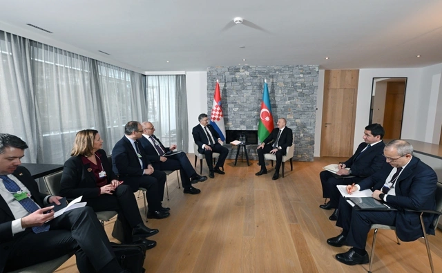 İlham Əliyev Davosda Xorvatiyanın baş naziri ilə görüşdü — FOTOLAR