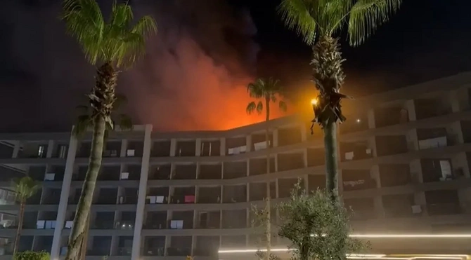 Türkiyədə hoteldə güclü yanğın oldu — FOTOLAR