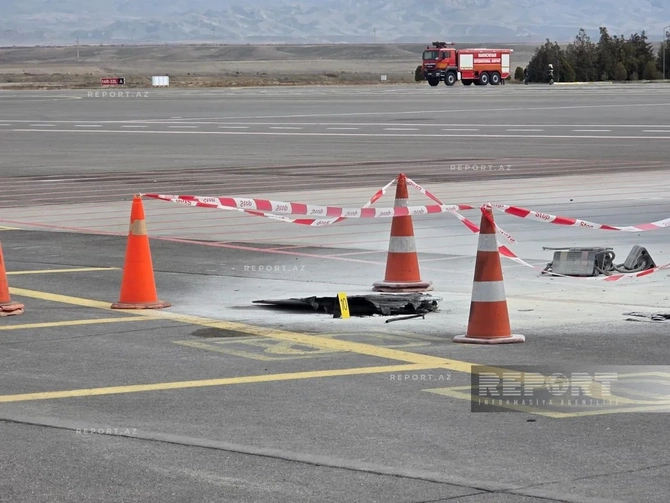 İranın dron hücumundan sonra Naxçıvan aeroportundan FOTOREPORTAJ