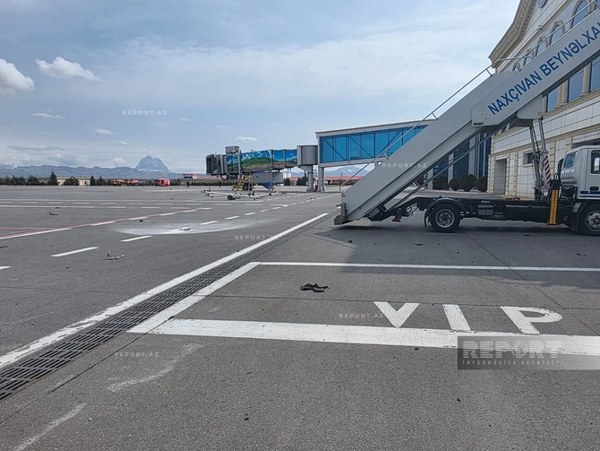 İranın dron hücumundan sonra Naxçıvan aeroportundan FOTOREPORTAJ