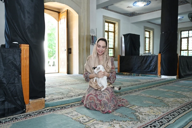 Leyla Əliyeva Yevlaxda Cümə məscidini ziyarət edib — FOTOLAR Leyla Əliyeva Yevlaxda Cümə məscidini ziyarət edib — FOTOLAR