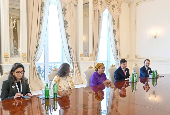 İlham Əliyev BMT Baş katibinin müavinini qəbul edib — FOTOLAR