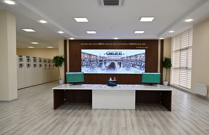 İlham Əliyev Yeni Səngəçal yarımstansiyasının açılışında iştirak edib — FOTOLAR