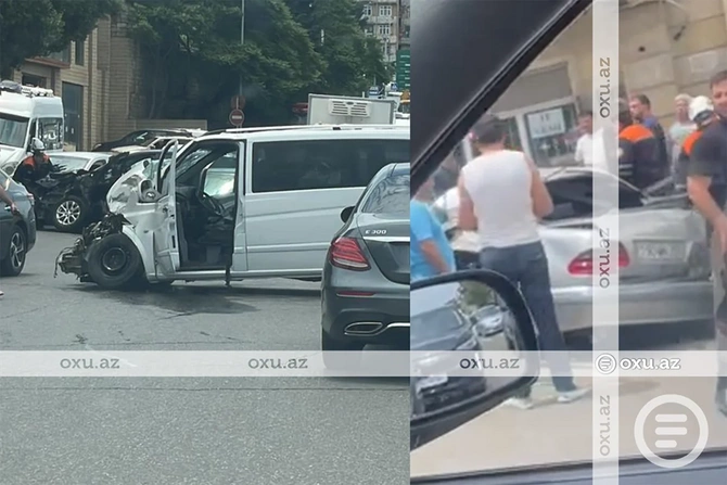 Bakıda yeddi avtomobil toqquşdu: Zəncirvari qəzanın təfərrüatı açıqlandı — VİDEO/FOTOLAR (YENİLƏNİB) Bakıda yeddi avtomobil toqquşdu: Zəncirvari qəzanın təfərrüatı açıqlandı — VİDEO/FOTOLAR (YENİLƏNİB)